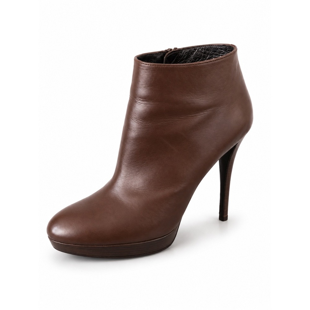 Stuart Weitzman Stiletto Platform Bootie Ankle Boot Women 8.5B Brown Leather